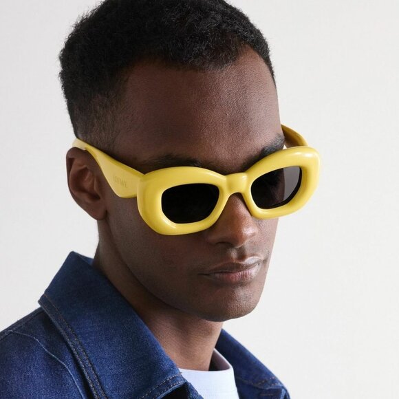 Loewe Women Sunglasses Yellow Grey Cat Eye LW40117I INFLATED 39A NEW AUTHENTIC main image 4